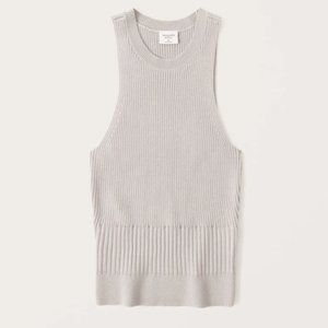 Abercrombie & Fitch Rib Mix High-Neck Tank Large | *TIGHT N SEXY CROP TOP-HUGS*